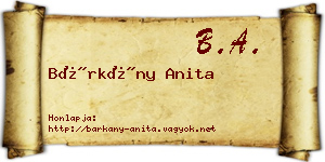 Bárkány Anita névjegykártya