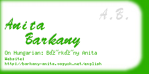 anita barkany business card